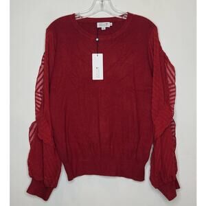 NWT Molly Braken red flutter sleeve sweater blouse - medium / large